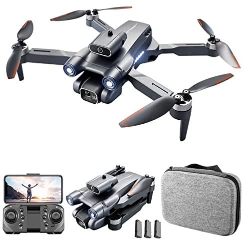 Goolsky Quadcopter LS-S1S with Camera 4K Dual WIFI 2.4G Brushless 6-Axis Gyro Optical Flow Positioning, Gesture Photography, Obstacle Avoidance, Trajectory Flight, Headless Mode Foldable 3 Battery