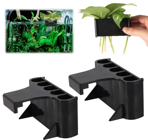 XIHIRCD 2 pz Porta Piante Acquario, 5 Fori Fioriera Acquario Portabicchieri Plastica Piante Acquatiche Appeso Cesto Piante Acquario Rack Supporto per Gancio Accessorio per Decorazioni Acquario