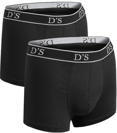 D'S DAMAT Boxershorts Herren (2-3-4-6) MultiPack, Unterhosen Männer Bequeme Baumwolle, Atmungsaktive Unterwäsche Herren Multipack, Weiche Gummiband Retroshorts, Grau, Marineblau, Schwa | xxl - Schwarz