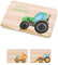 Bärenfreunde - Individuelles Holzbrett mit hochwertigem Spezial-Druck für Kinder - Personalisiertes Frühstücksbrettchen - Niedliche Motiv-Brettchen mit Namen (Traktor grün)