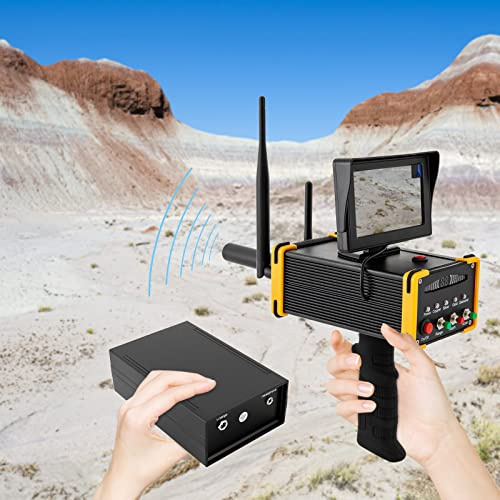 Gold Detektor Erwachsene Goldprüfgerät Metalldetektor Profi Set, Handheld Antenne Metallsuchgerät mit Bildschirm, Gold Suchen Gerät für Silber/Gold/Kupfer/Diamant (Suchbereich 990M, Tiefe 16M)