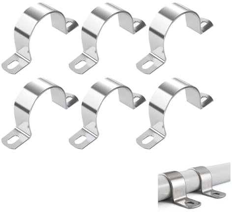 6 Pièces Colliers de Serrage 2 Trous collier durite essence Acier inoxydable 304, pour Fixation de Tuyaux Ø 50 mm, Résistants aux Températures Extrêmes, Idéals pour Industrie et Bricolage