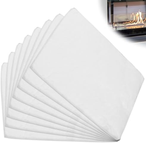 8 Stück Keramikwolle für Bioethanol Kamin, 30 x 20cm Keramikschwamm Für Bioethanol Brenner, Indoor Gel Tischkamin Ethanol, Ceramic Sponge, Ersatz Keramikfaserisolierung für Tischfeuerstelle