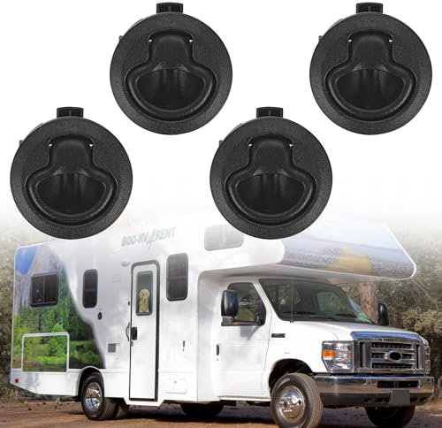 Opaltool 4 Stk Pull Lock Schloss Wohnmobil, Pull Lock Möbelschloss für 2 in Lock Löcher und 0.5in Türdicke, Kunststoff Push Lock Schloss für RV Wohnwagen Boot Deck Marine Tür Kabinett