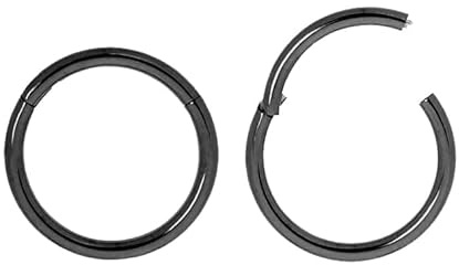 TNTINK - Piercing Nasen-, Ohren-, Lippen-, Nabel-, Bauchnabelanhänger - Ohrring aus Chirurgenstahl (Black, 1,2 * 6mm)