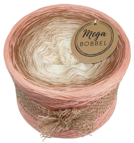 MegaBobbel*Elegantes Quarz*A409* (Außenfarbe: Quarz) Farbverlaufsgarn - Lace Garn Bobbel Wolle zum Häkeln & Stricken (4 fädig, 1000m)