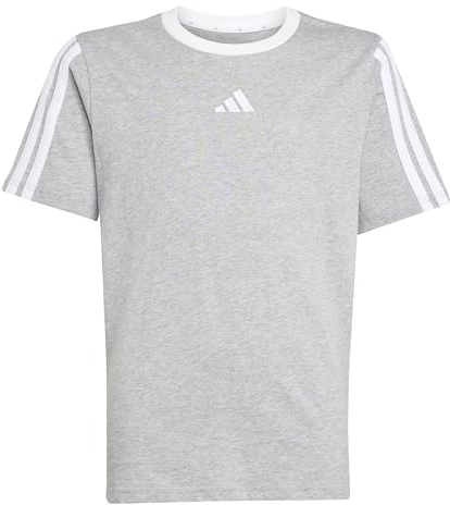 adidas Mädchen Essentials Shirt, medium Grey Heather/White, 7-8 Years