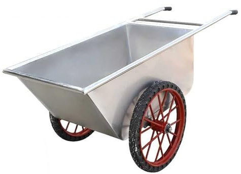 YHWKGZ Garden Cart, Thickened Stainless Steel Wheelbarrow, Feed Transport Utility Wagon, for Garden, Beach, Shopping, Camping, Sports