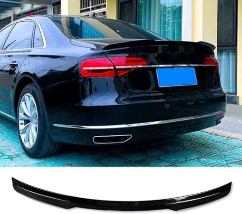 For Auto Perfectionists UK Rear Boot Spoiler Compatible With Audi A8 S8 D4 2009-2017 M4 Style ABS Gloss Black