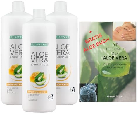 Aloe-Vera-Trinkgel | 3 x 1000 ml | Aus dem unverdünnten Gel frischer Aloe-Vera-Pflanzen | Höchste Qualität | Aloe Vera Barbadensis Miller | Naturprodukt | Made in Germany | +KOSTENLOSES Aloe Vera Buch