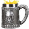 Tasse à bière Skull Vikng - Grande capacité - Motif crâne gothique - Chope en verre transparent pour Halloween et fêtes - Verre à bière en acier inoxydable - Style vintage pirate