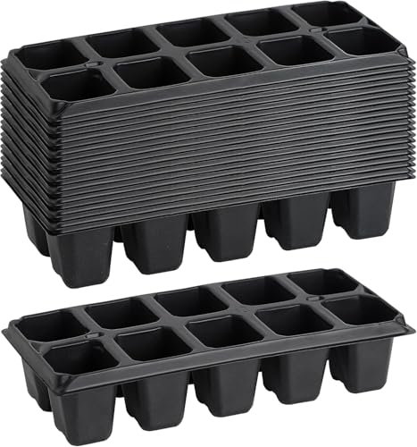 Muddy Hands Pack of 10 - Seed Starter Plug Trays 10 Cell Reusable Plant Bedding Seedling Germination Tray (Length: 25cm - Width: 14cm - Height: 5.5cm)