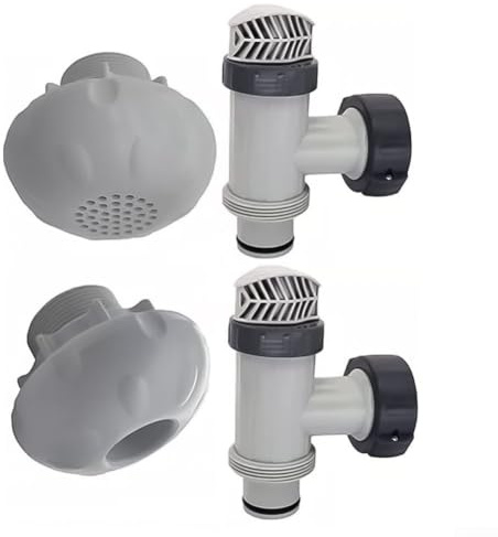 Plunger Valve with Inlet and Outlet Nozzles for Above Ground Pools for Maintenance and Upgrades (2sets)