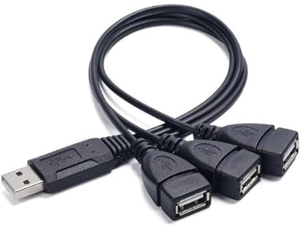 TuToy USB 2.0 EIN Stecker Auf 2 Dual USB Buchse Y Verteiler Nabe Netzkabel Adapterkabel… (2.0 One-to-three master data charging function)