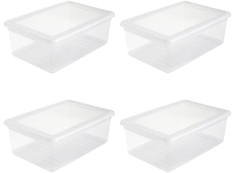 keeeper bea 4x Aufbewahrungsbox mit Air Control System, 39 x 26,5 x 14 cm, 11 l, Transparent