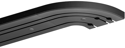 Bestlivings Gardinenschiene 120cm 3-läufig, Schwarz, mit 2 Rundbögen 13cm | Vorhangschienen-Set montagefertig, ruhiger Innenlauf, Stecksystem, vorgebohrte Montage, robuster Kunststoff - Made in EU
