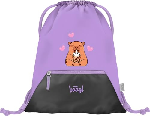 Baagl Turnbeutel für Mädchen - Wasserdichte Schuhbeutel für Kinder - Schule und Kindergarten Sportbeutel, Sportsack