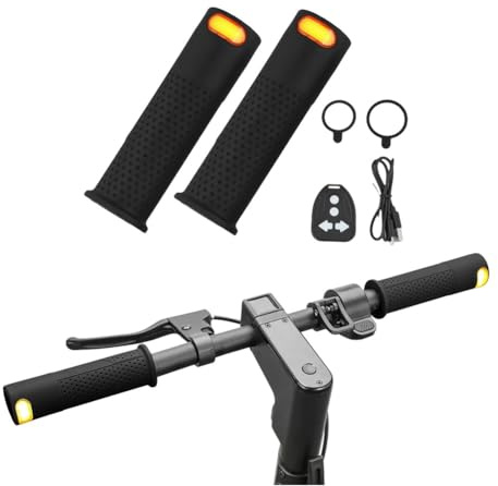 LatoYard E Scooter Blinker Nachrüsten Set Blinker E Scooter Nachrüsten Lenker für Xiaomi für M365 1S Pro 2 Mi3 Griffe drehen Signal Lampe, 2 Stück (Schwarz)