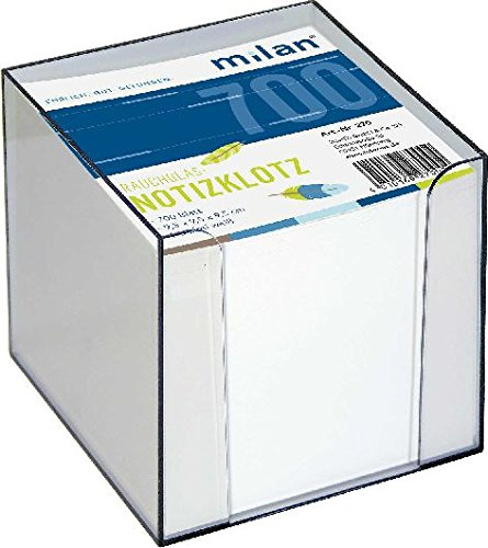 Milan-Zettelbox ca. 700Bl transparent 9,5x9,5x9,5 Einlage weiß Milan 270 Folia 9910