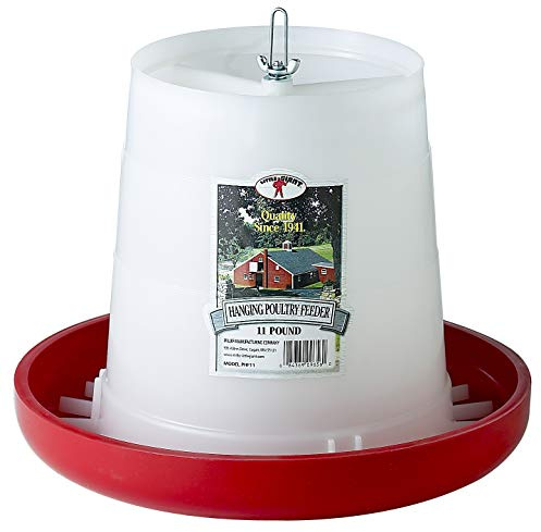 Little Giant® Plastic Hanging Poultry Feeder | Heavy Duty Automatic Feed Container for Poultry (Red, 11 Pound)