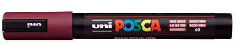 uni-ball 182526 - Marcatore POSCA con punta tonda medio-fine, rosso vino