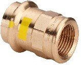 Viega, Manicotto Profipress con SC-Contur, per passaggio da tubo di acciaio tradizionale a sistema a pressare, IG 18 mm x 3/4 - 346409