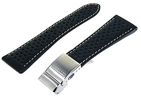 Citizen Original Ersatzteil Lederband Uhrband für Promaster Sky 23mm AS4020, AS4050, AS4030, AS4035, JY8020, AS2020, AS2031, BJ7000, BJ7010 u.a.