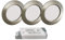 Trango 3er Set dimmbar LED Möbel Einbaustrahler G4E-032T 12Volt AC/DC inkl. 1x LED-Trafo (12 Volt AC) in Edelstahl-Optik, Deckenleuchte zum Austausch G4 Halogen Möbelleuchten, Küchenhaube-Leuchten