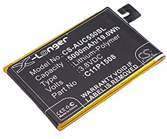 CS-AUC550SL Batteria 5000mAh compatibile con [Asus] Z010AD, Z010D, Z010DA, ZC550KL, ZenFone 5000, ZenFone 5000 Dual SIM TD-LTE, Zenfone Max, Max Dual SIM TD-LTE sostituisce C11P1508