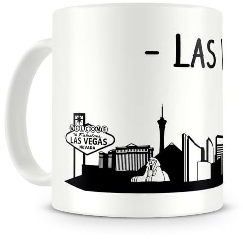 Skyline4u Geschenk Las Vegas Tasse für Kaffee oder Tee 300ml weiß