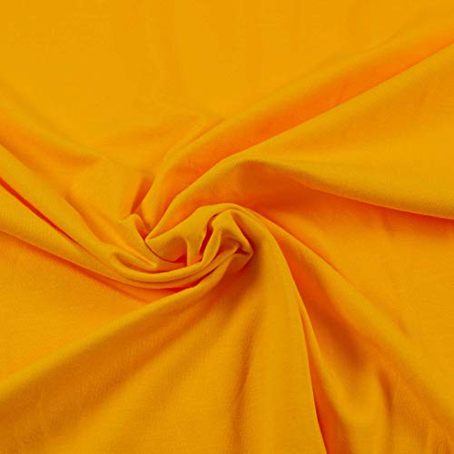 0,5m Baumwoll-Jersey uni Meterware Jersey-Stoff Öko-Tex zertifiziert Sommerstoff, Farbe:gelb