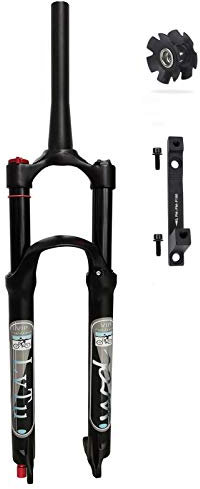 LvTu Mountainbike Gabel 26 27.5 29 Zoll Luft Federgabel 140mm Federweg, Rebound Adjust MTB Vorder Gabel, mit 180mm Scheibenbremse Adapter (Color : Tapered Manual Lock Out, Size : 29 inch)