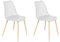 HOME DECO FACTORY - HD6537 Malaga Stühle, Weiß, skandinavisch, Sitz, Wohnzimmer, Esszimmer, kontrastierende Füße, für den Innen- und Außenbereich, 2 Stück