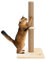 Youyijia 2-Tier Cat Scratching Post 30X30X62CM Vertical Full Scratcher Sisal Cat Tree with Carpet Covered Heavy Base Natural Sisal Cats Activity Center Vertial Tree for Kittens and Adult Cats (Beige)