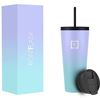 950 ml Insulated Tumbler with Straw Lid - Cold 20hrs & Hot 5hrs Drinks - Double-Walled Stainless Steel Leakproof Travel Mug - Cupholder Friendly Thermal Cup Coffee Flask
