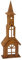dekorative Garten-Laterne Tisch-Laterne Garten-Windlicht Haus Kirchturm Metall edelrostig (mittel ca. 48 cm hoch)