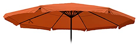 Mendler Ersatz-Bezug für Sonnenschirm Meran Pro, Gastronomie Marktschirm mit Volant Ø 5m, Polyester - Terracotta