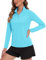 TACVASEN Women's Running Tops Breathable Quick Dry T-Shirts Long Sleeve Sport Shirts Running Quick Dry Activewear (S, Ice Blue)