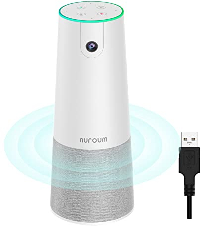 Nuroum C20 Cámara de Videoconferencia con Micrófono y Altavoz, 100° Ultra Gran Angular Webcam con Reducción de Ruido, 3-in-1 Cámara Web 1080P Full HD, USB-A para Zoom/Skype/Teams, PC/Mac/Windows
