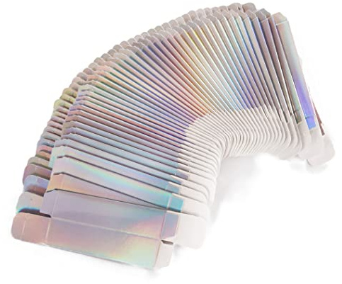 50 Stück 350 g Lipgloss Papierbox, Lipgloss Mascara Eyeliner Verpackung Box für DIY Kosmetik, (27 x 27 x 115 mm, holografisch)