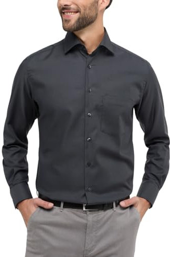 ETERNA Modern Fit Hemd Langarm New Kent Kragen Streifen schwarz Größe 44