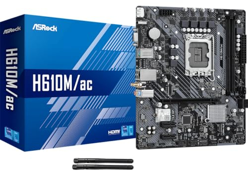 ASRock H610M/AC Supports 13th & 12th Gen and Next Gen Intel® Core™ Processors (LGA1700)