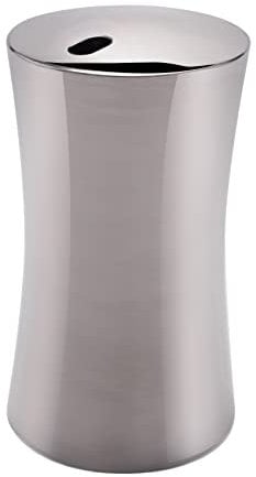 RIYAN Dispensador de palillos de dientes pequeño, organizador de almacenamiento de acero inoxidable (plateado)
