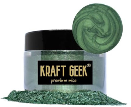 Premium Emerald Green Mica Powder 50g. Powder Dye for Epoxy Resin Pigment Natural Soap Colouring, Candle, Slime, Bath Bombs, Makeup, Nail, Fabric dye, Wax Melts etc.