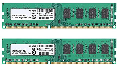 Duendhd 2 x DDR3 4GB RAM PC3-12800 1.5V 1600Mhz 240 Pin Desktop Memory DIMM Unbuffered e Non-ECC per Scheda Madre