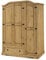 Corona 3 Door 1 Drawer Wardrobe Solid Pine Bedroom Furniture