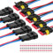 URAQT 5 Piezas de Conector Impermeable Automático, Conector de Cable de 3 Pines con 20 Piezas de Conector de Cable Sellado de Soldadura, con Arnés de Cables, Conectores Eléctricos Impermeables
