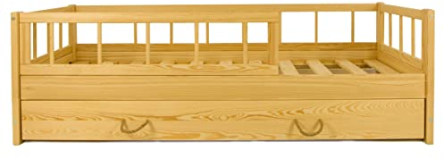 Velinda Kinderbett Schubkastenbett Einzelbett Kojenbett Holzbett Rausfallschutz 160x80 (Farbe: naturfarben)