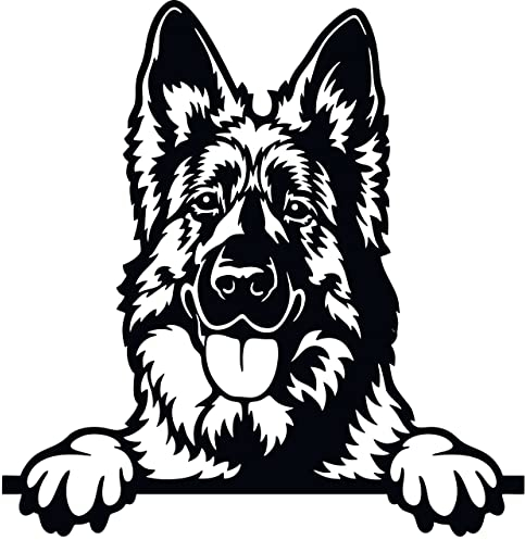 Merchandise for Fans Autoaufkleber/Sticker Deutscher Schäferhund 28 cm schwarz Vinyl Realistisch Kratzfest UV-stabil Waschanlagenfest Metall Glas Autolack Laptop Türen Spiegel