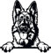 Merchandise for Fans Autoaufkleber/Sticker Deutscher Schäferhund 28 cm schwarz Vinyl Realistisch Kratzfest UV-stabil Waschanlagenfest Metall Glas Autolack Laptop Türen Spiegel